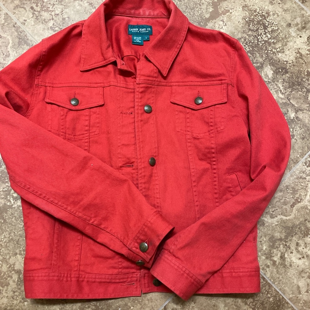 Cherry red Ralph Lauren Jean jacket